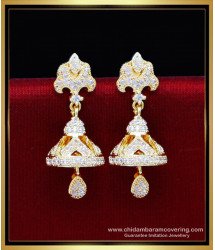 ERG2200 - New Model White Stone Jhumka Designs Gold Latest