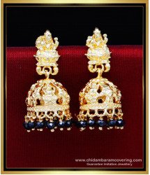 Erg2207 - Wedding Gold Earrings Design Black Beads Jhumka Online