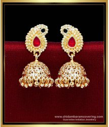 ERG2208 - Beautiful Mango Model Jhumka Designs Gold Latest