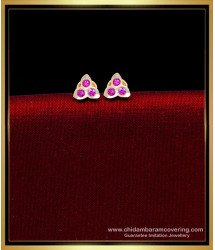 ERG2211 - Small Daily Wear Ruby Stone Impon Earrings Online