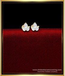 ERG2214 - Cute Impon White Stone Daily Wear Small Stud Earrings