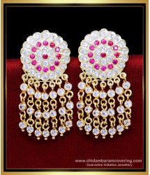 ERG2224 - Traditional Stone Earrings Gold Design for Wedding