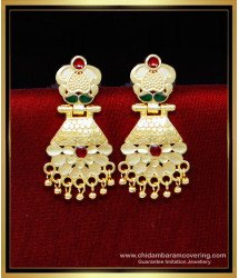 ERG2235 - Beautiful Ruby Stone 2 Gram Gold Earrings Designs