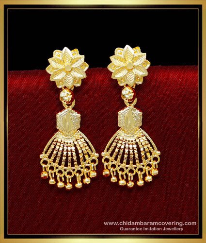 ERG2236 - Real Gold Pattern 2 Gram Gold Earrings New Design