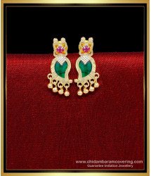 Erg2245 - Traditional Kerala Jewellery Green Palakka Mango Earrings