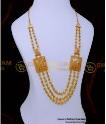 HRM1015 - Latest Gold Plated 3 Line Gold Balls Rani Haar Design