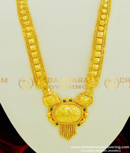 Buy Pure Gold Plated First Quality Ruby Stone Chandraharam 1 Year ...