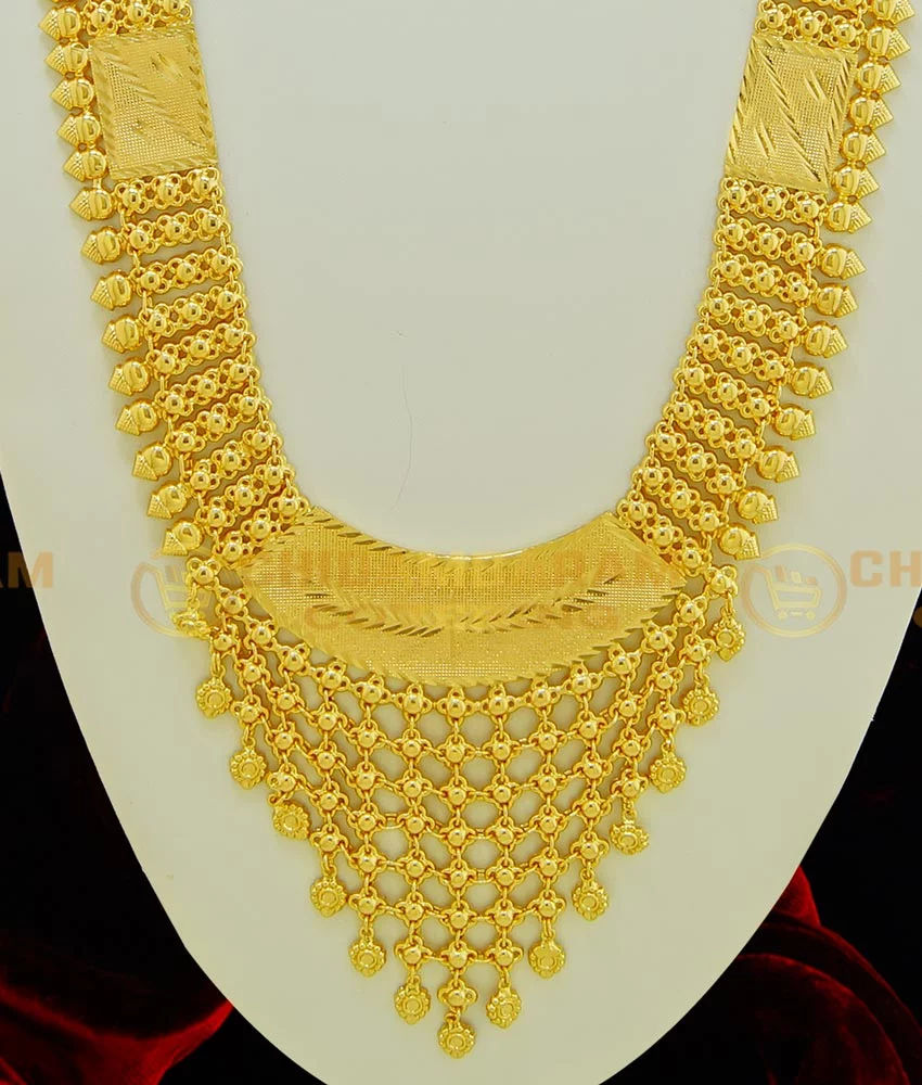 Buy Real Gold Design Bridal Haram Design Gold Plated Kerala Haram for ...
