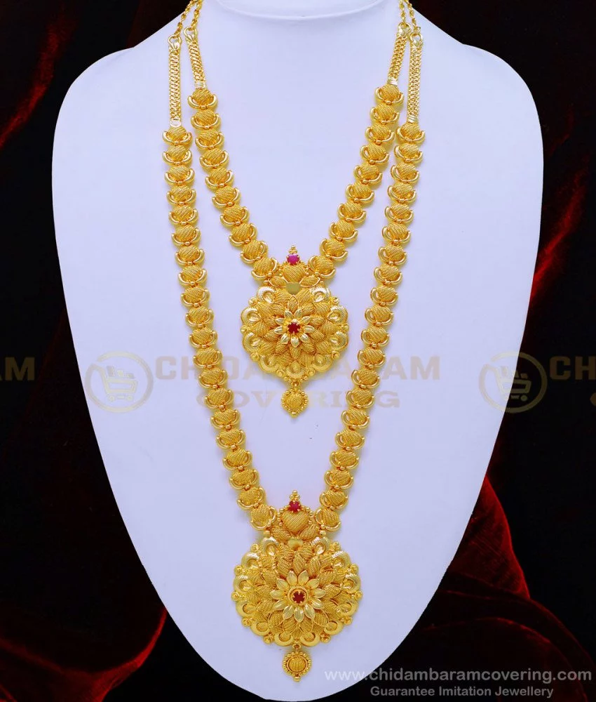 Buy Indian Bridal Jewellery One Gram Gold Latest Flower Design Necklace ...