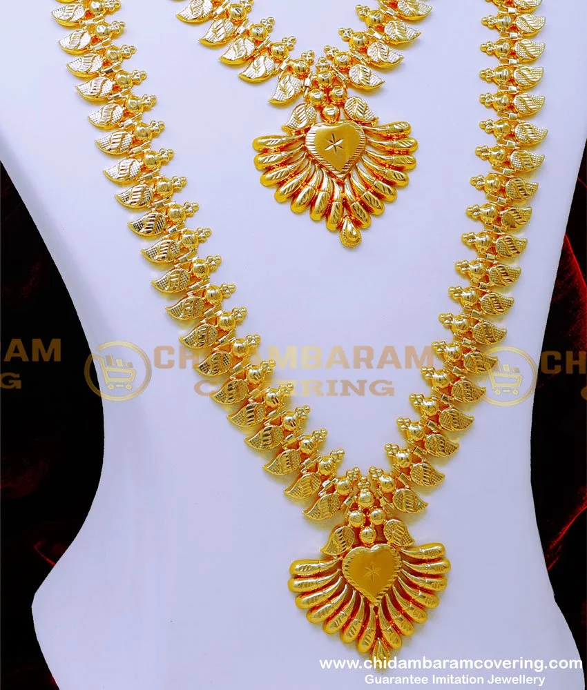 Gold mango haram on sale designs with weight