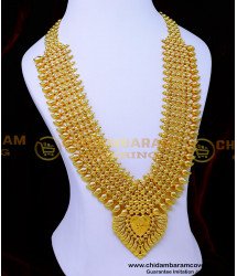 HRM986 - Bridal Wear Original Gold Plated Kerala Haram Designs
