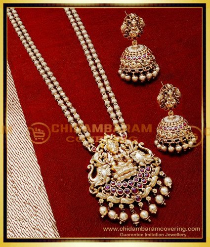 HRM1049 - Traditional Lakshmi Haram Antique Jewellery Bridal Set