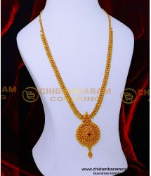 HRM1069 - Simple Haram Yellow Gold South Indian Jewellery Design