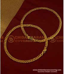 ANK052 - 10.5 Inches One Gram Gold Plated Thick Gold Chain Anklet Padasaram Design Buy Online