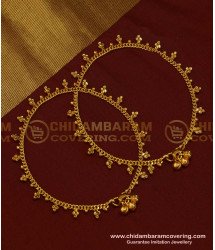 ANK075 - 11.5 Inch Latest Payal Design Gold Plated Dot Model Anklet Designs Online 