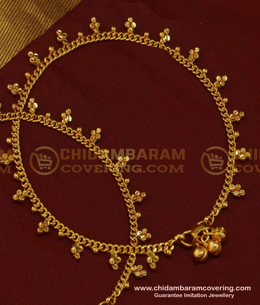 Buy Latest Payal Design Gold Plated Dot Model Anklet Designs Online