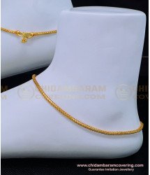 ANK090 - 11 Inches One Gram Gold Thin Roll Chain Anklet Gold Design Buy Online 