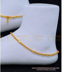 ANK093 - 10.5 Inch One Gram Gold Light Weight Simple Daily Wear Designer Chain Anklet Online
