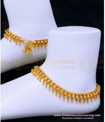 ANK131 - 10.5 Inch 1 Gram Gold Plated New Gold Payal Design for Women