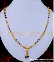 BBM1082 - Traditional Black Crystal Yellow Gold Mangalsutra Design