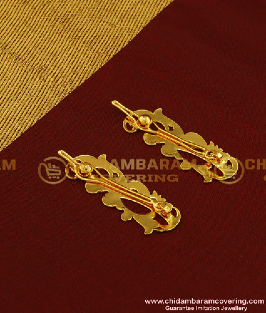 MAT107 - 1 Gram Gold beautiful hair ornaments gold Hair Clips designs Hair Accessories for Indian wedding 