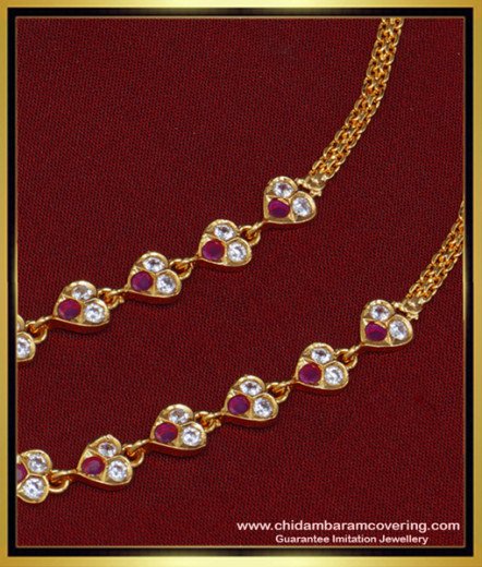 Buy Bridal Wear Gold Matilu Design 3 Line One Gram Gold Side Mattal for ...