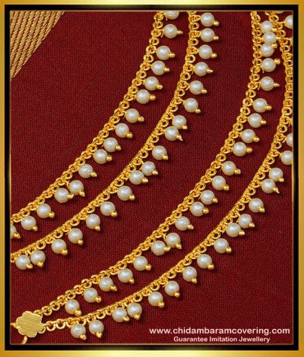 Buy Pure Gold Plated First Quality Ruby Stone Chandraharam 1 Year ...