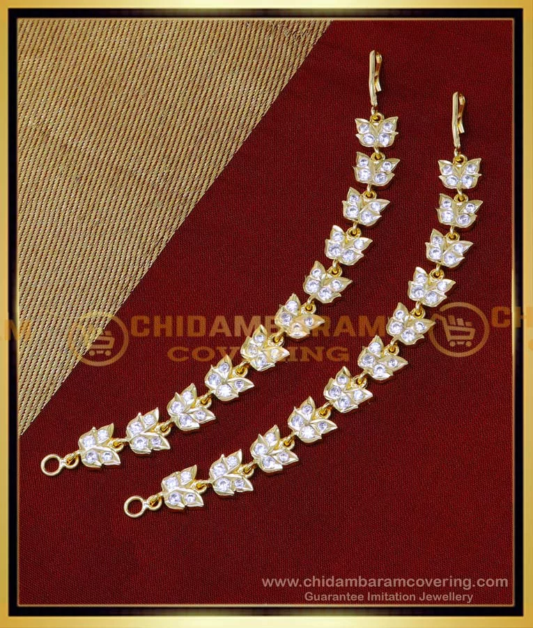 Buy 1 Gram Gold Ear Chain Design with Stone Impon Matilu