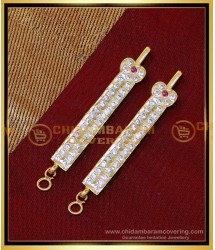 MAT241 - Gold Design Impon White Stone Ear Chain for Earrings