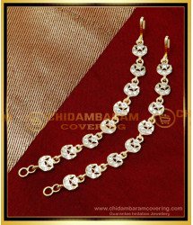 MAT266 - Unique Crescent Design White Stone Impon Ear Chain Designs