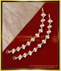 MAT272 - Impon Wedding Stone Ear Chain Latest Gold Matilu Designs