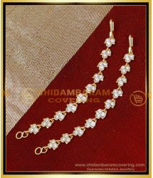 MAT275 - Attractive White Stone Ear Chain Designs Gold Model