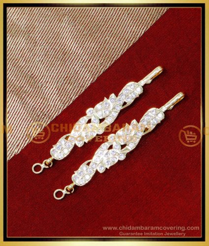 MAT283 - Beautiful Impon White Stone Straight Ear Chain Designs