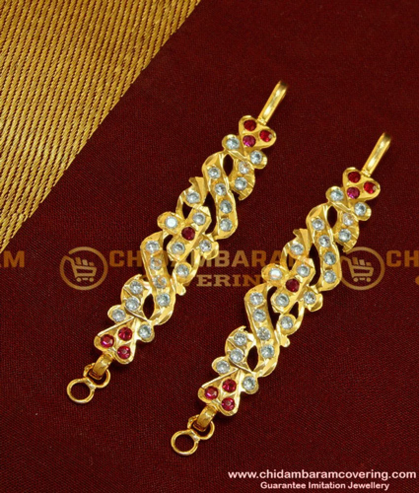 Buy Gold Plated Simple Light Weight Flexible Thin Delhi Chain Ear Chain Mattal  Designs Online