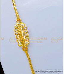 MCHN363 - 24 Inches White Stone Impon Mugappu Chain Chidambaram Covering Jewellery