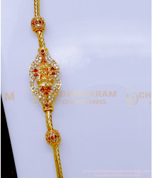 MCHN548 - Beautiful Gold Plated Lakshmi Mugappu Chain Gold Model