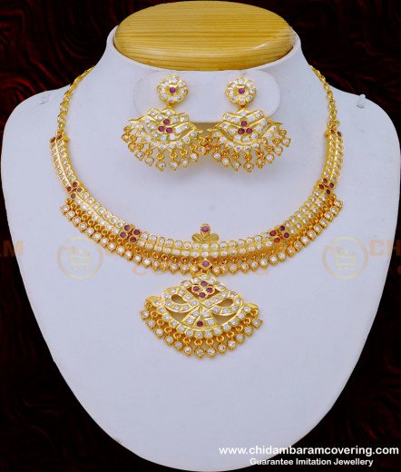 Buy Chidambaram Covering Impon Attigai Necklace Design for Wedding