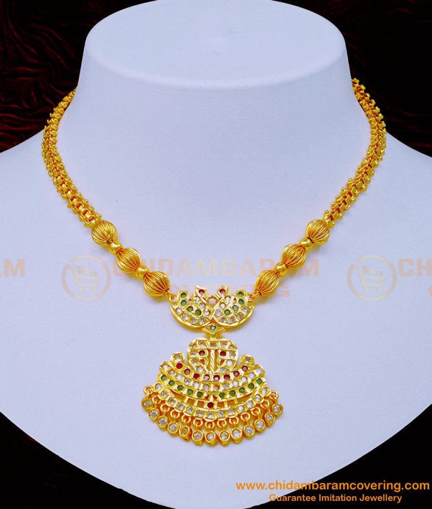 Buy Chidambaram Covering Impon Attigai Necklace Design for Wedding