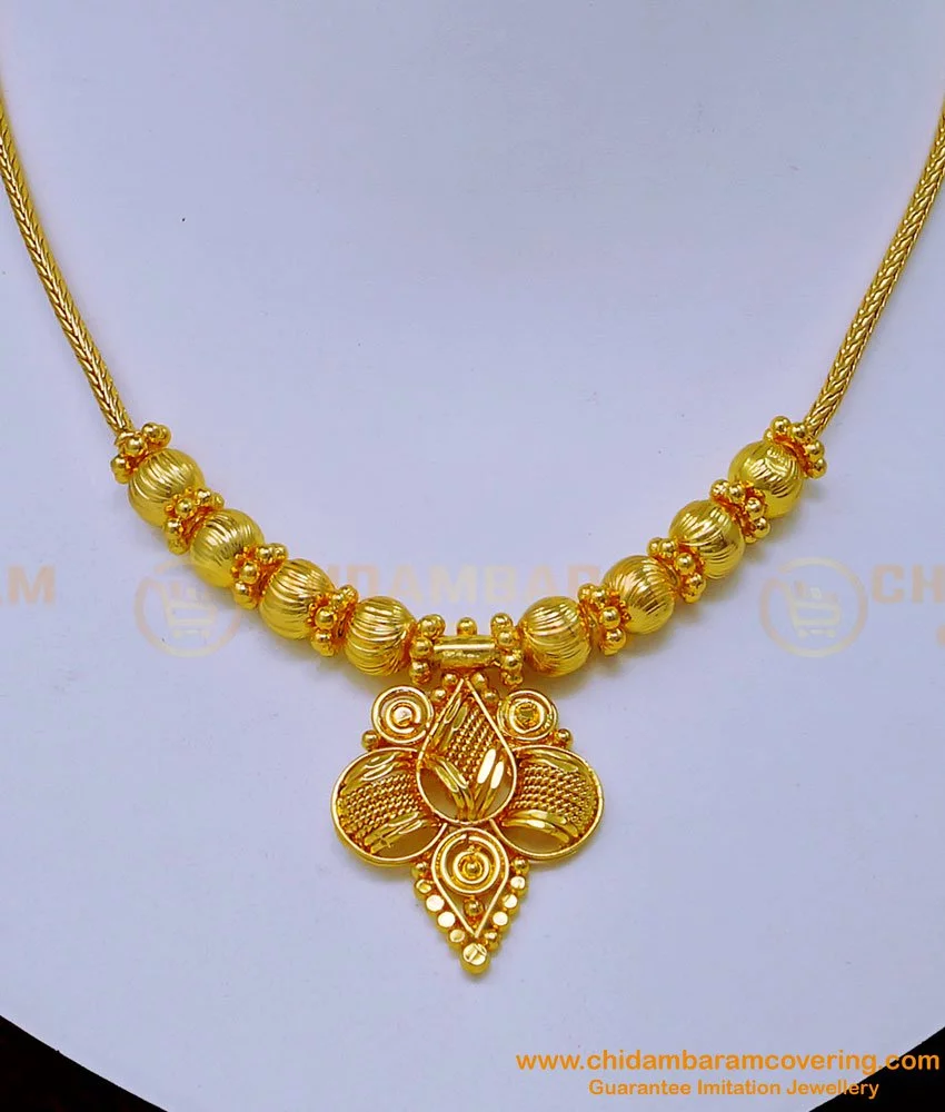 nlc1082 latest simple gold necklace design 1 gram gold necklace online shopping 2
