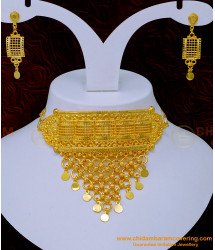 Nlc1107 - Latest Bridal Wear Gold Plated Jewellery Traditional Choker Necklace Online