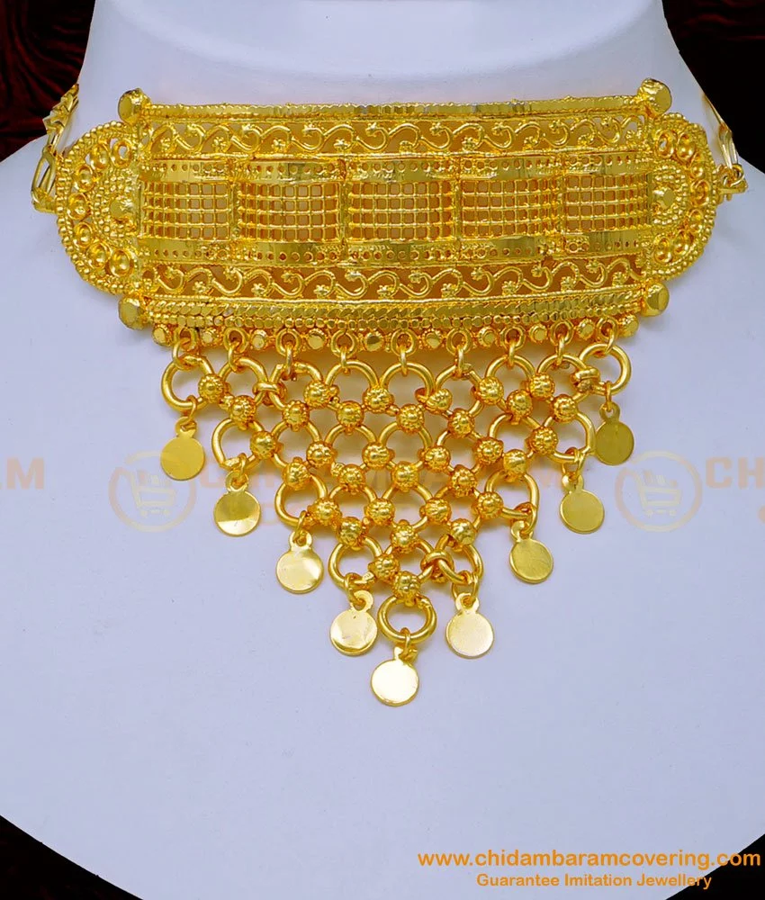 AUTHENTIC 22K YELLOW GOLD CHOKER NECKLACE PEARL BEADS & FINE KUNDAN  TRADITIONAL | eBay