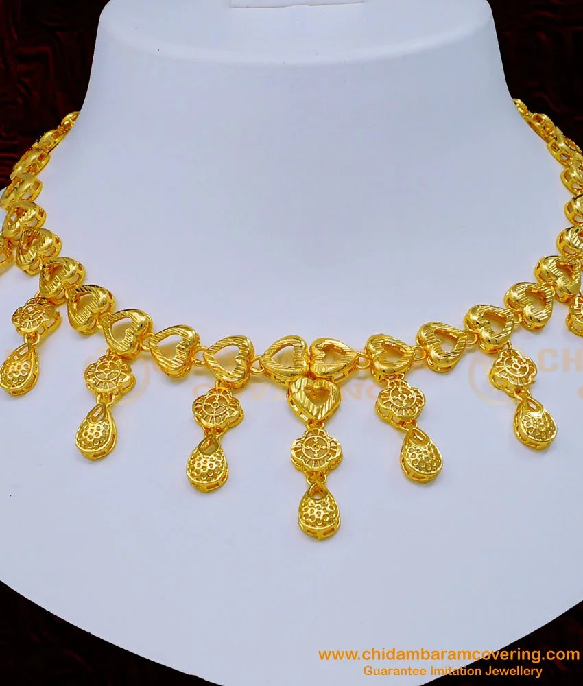 Party Wear 2 Gram Gold Necklace set at Rs 1800/piece in Mumbai | ID:  25173522988