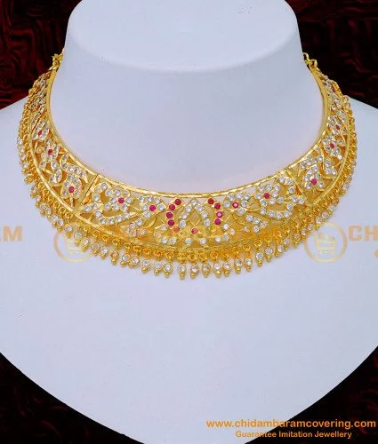 nlc1191 attractive gold design impon choker necklace for wedding 1