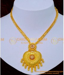 NLC1200 - New Model 1 Gram Gold Plated Stone Necklace Designs 