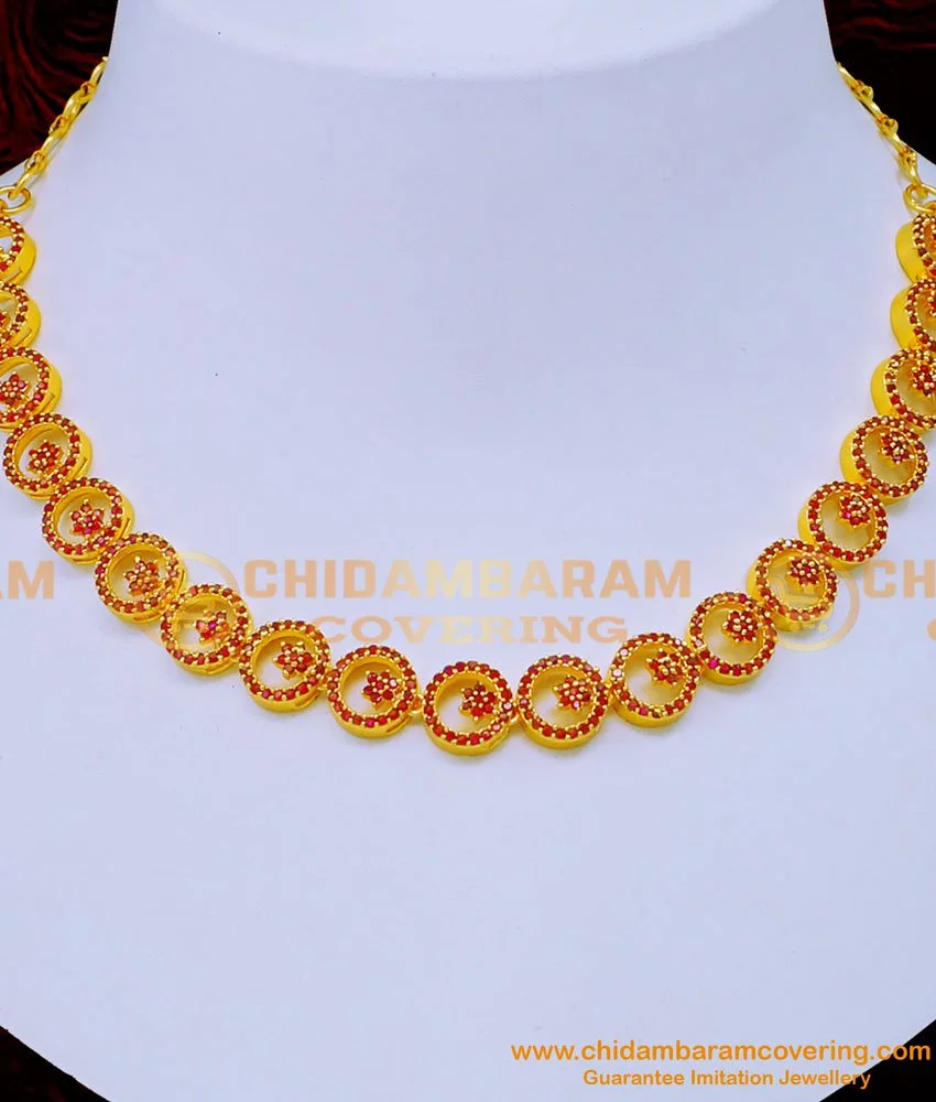 One gram deals gold stone necklace