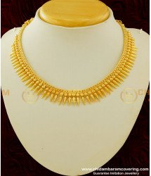 NLC266 - Traditional Mullamottu Mala Plain Necklace Micro Gold Plated Jewellery Online 