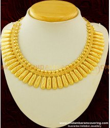 NLC270 - One Gram Gold Kerala Jewellery Light Weight Gold Necklace Design Online