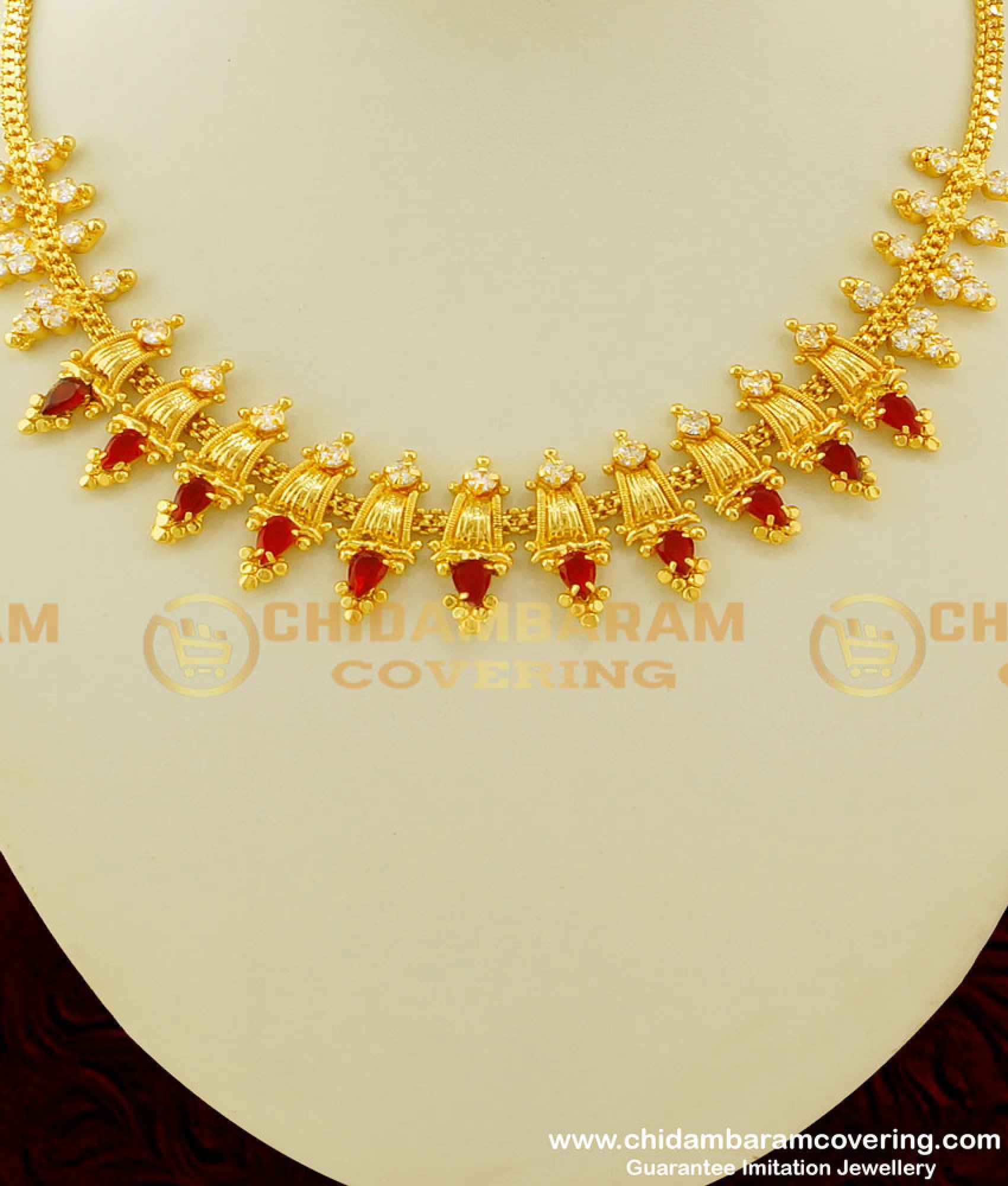 Buy Beautiful Kerala Traditional Ornaments Bridal Stone Necklace for ...