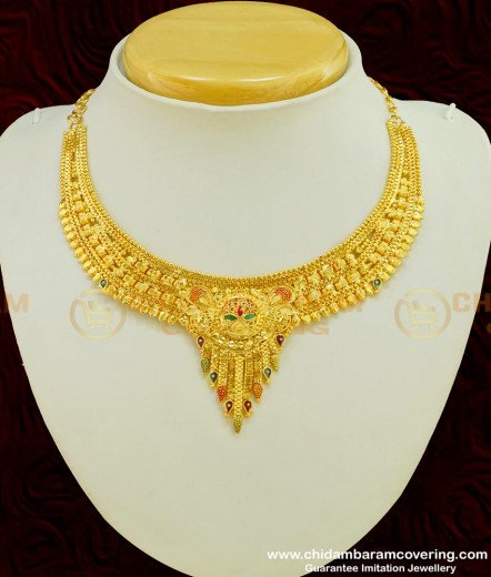 Buy Attractive Gold Plated Gold Beads 3 Layered Necklace Gold Design ...