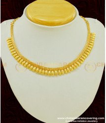 NLC393 - Indian Bridal Jewellery Unique Design Pure Gold Plated Plain Necklace At Low Price Online 
